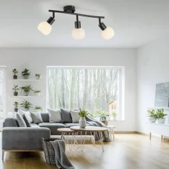 JUST LIGHT. GmbH JUST LIGHT. Loki loftlampe, 3 lyskilder, lang, sort, jern