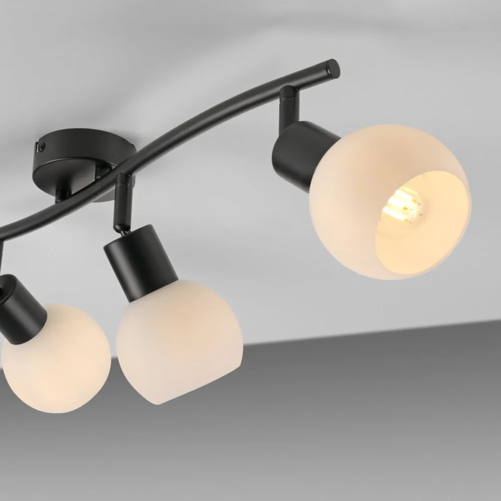 JUST LIGHT. GmbH JUST LIGHT. Loki loftlampe, 3 lyskilder, lang, sort, jern
