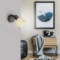 JUST LIGHT. GmbH JUST LIGHT. Loki væglampe, sort, jern, glas