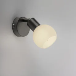 JUST LIGHT. GmbH JUST LIGHT. Loki væglampe, sort, jern, glas