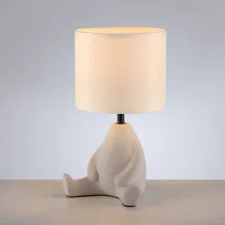 JUST LIGHT. Ted bordlampe, keramik, siddende, sandbeige^JUST LIGHT. GmbH Discount