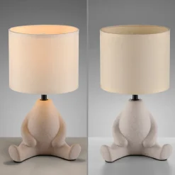 JUST LIGHT. Ted bordlampe, keramik, siddende, sandbeige^JUST LIGHT. GmbH Discount