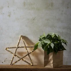 STAR TRADING Jutta LED-dekostjerne, omviklet med jutereb