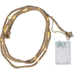 Jutta lyskæde med jutereb, batteridrift, 40 LED’er^STAR TRADING Best