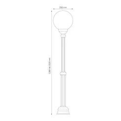 LCD Kandelaber 1143, 1 lyskilde, sort/hvid