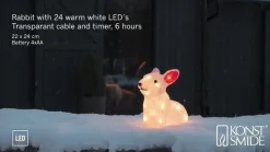 Kanin LED-lysfigur, batteridrevet^Konstsmide Season