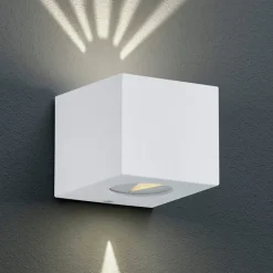 Kantet udendørs LED-væglampe Cordoba, mørkegrå^Reality Leuchten Clearance