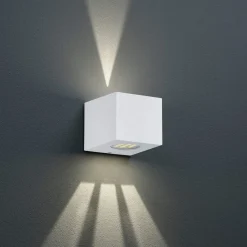 Kantet udendørs LED-væglampe Cordoba, mørkegrå^Reality Leuchten Clearance