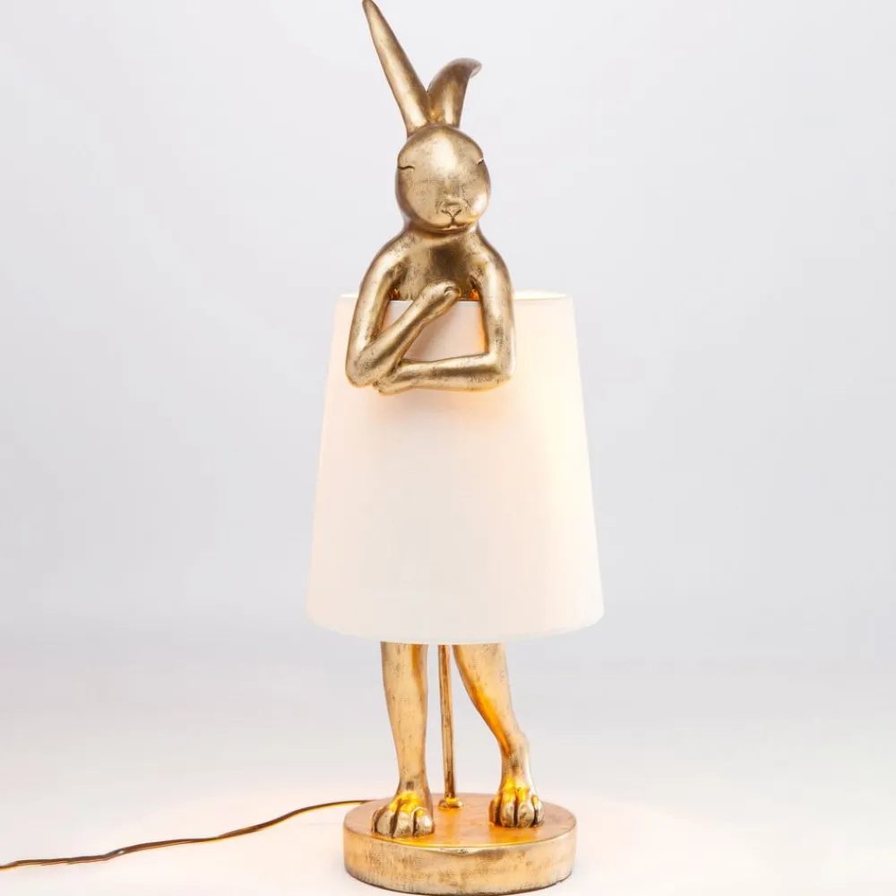 KARE Animal Rabbit bordlampe, guld/hvid, 68 cm, E14