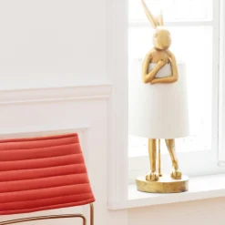 KARE Animal Rabbit bordlampe, guld/hvid, 68 cm, E14