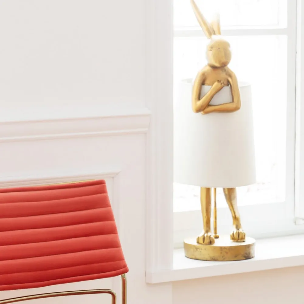 KARE Animal Rabbit bordlampe, guld/hvid, 68 cm, E14
