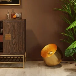 KARE Gulvlamper>Apollon gulvlampe, guld, Ø 50 cm