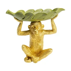 Banana Leaf dekorativ skål, guld/grøn, håndmalet^KARE