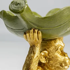 Banana Leaf dekorativ skål, guld/grøn, håndmalet^KARE