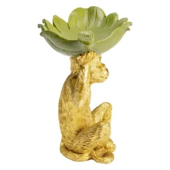 Banana Leaf dekorativ skål, guld/grøn, håndmalet^KARE