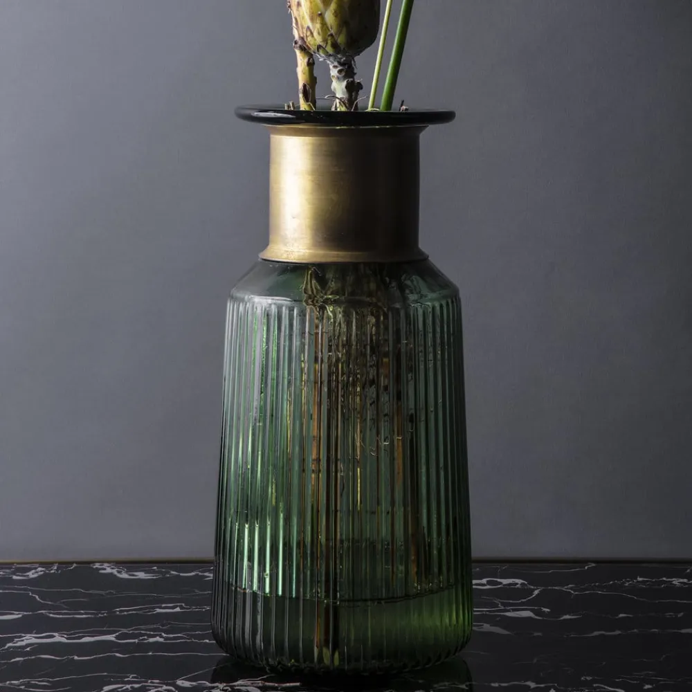 KARE Barfly-vase, grøn, glas, højde 30 cm, mundblæst