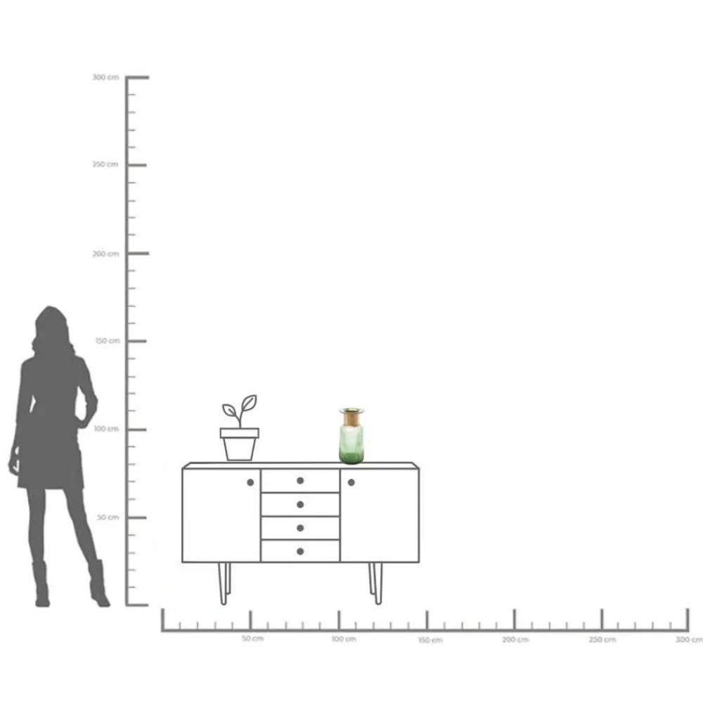 KARE Barfly-vase, grøn, glas, højde 30 cm, mundblæst
