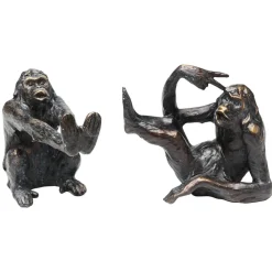 Bogstøtte Abe, polyresin, sort, sæt med 2 stk^KARE Clearance