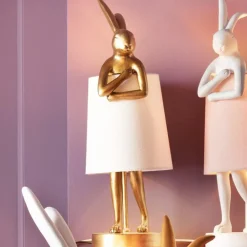 KARE bordlampe Animal Rabbit, guld/hvid, højde 50 cm