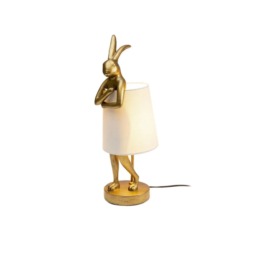 KARE bordlampe Animal Rabbit, guld/hvid, højde 50 cm