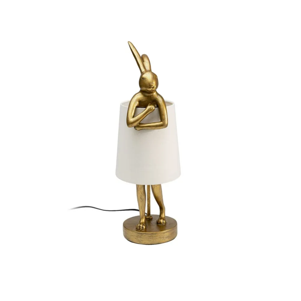 KARE bordlampe Animal Rabbit, guld/hvid, højde 50 cm