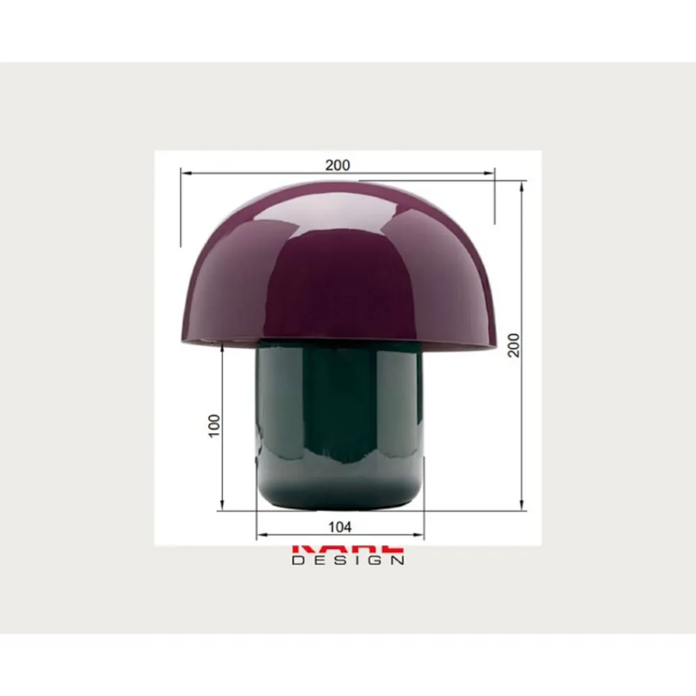 KARE bordlampe Mushroom, lilla/grøn, metal, 20 cm, E14