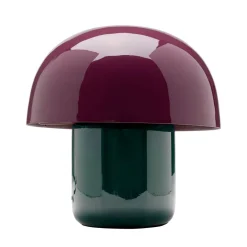 KARE bordlampe Mushroom, lilla/grøn, metal, 20 cm, E14