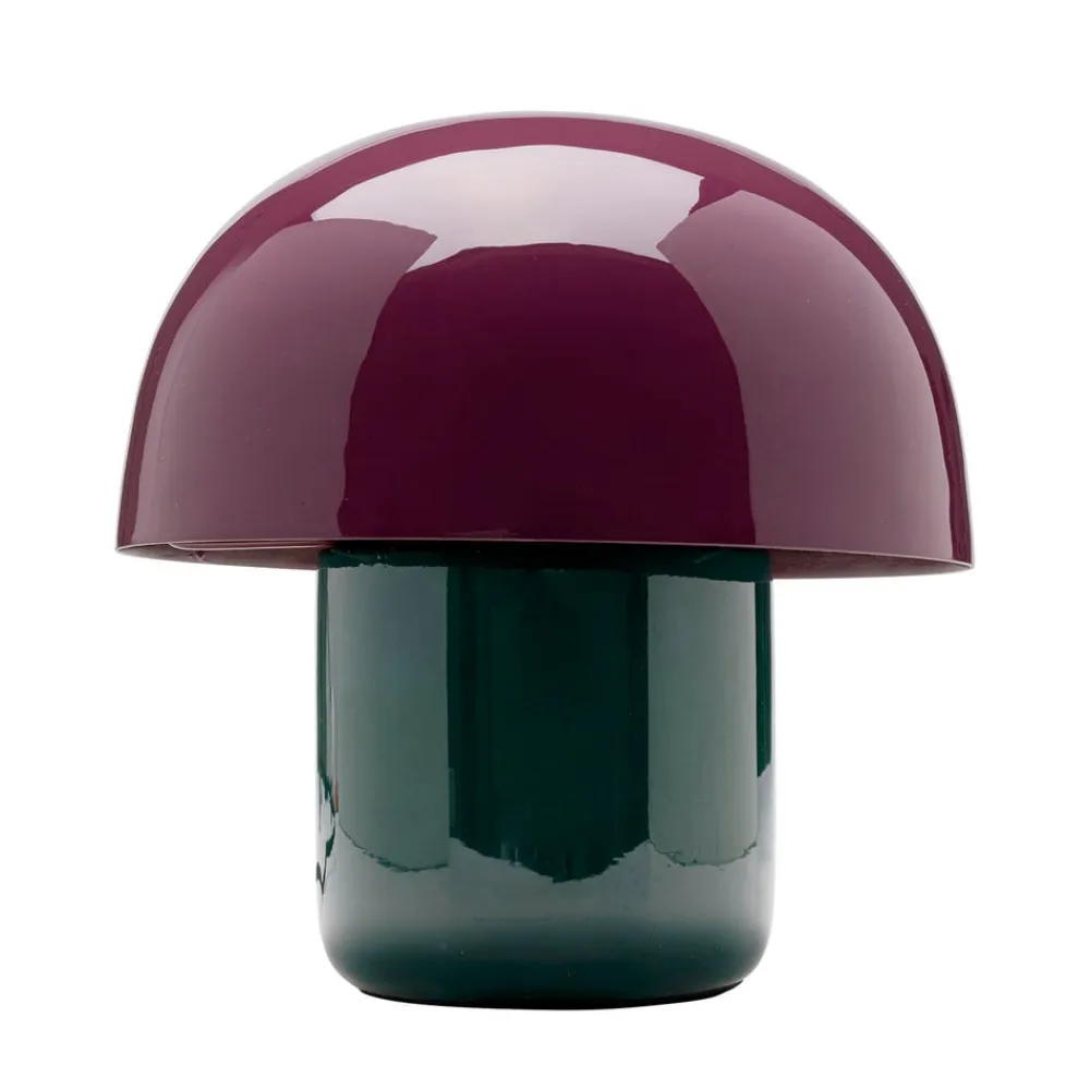 KARE bordlampe Mushroom, lilla/grøn, metal, 20 cm, E14