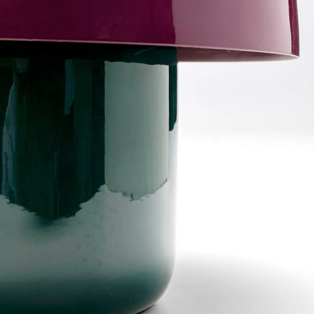 KARE bordlampe Mushroom, lilla/grøn, metal, 20 cm, E14