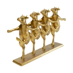 KARE dekorationsfigur Dancing Cows, guldfarvet, polyresin, H 23 cm