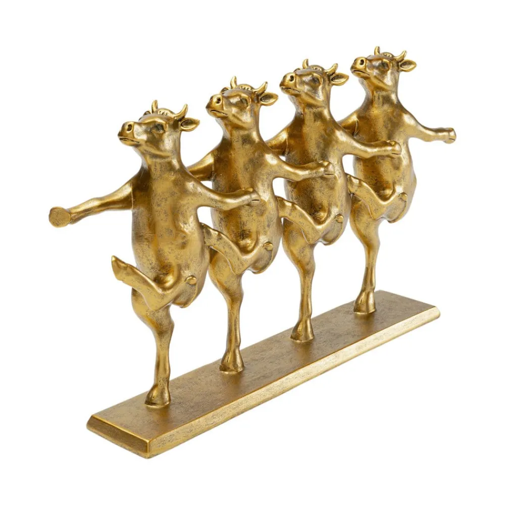 KARE dekorationsfigur Dancing Cows, guldfarvet, polyresin, H 23 cm