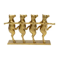 KARE dekorationsfigur Dancing Cows, guldfarvet, polyresin, H 23 cm