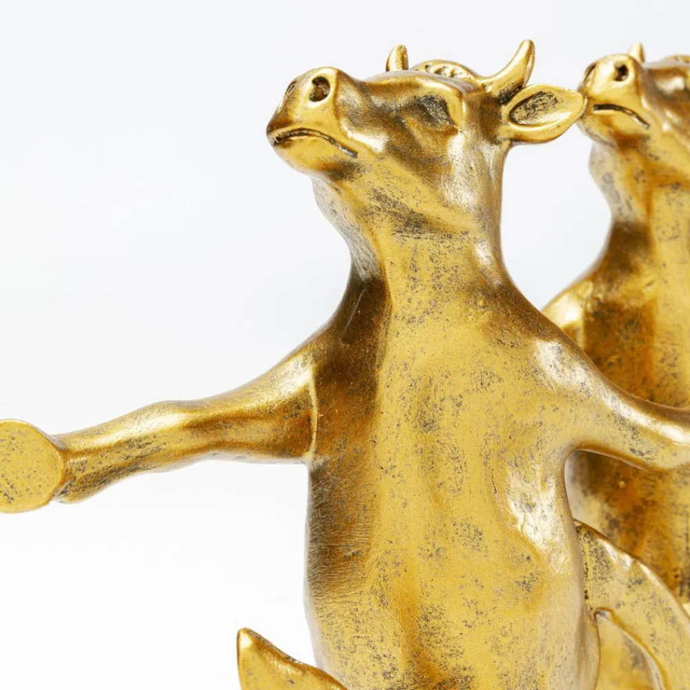 KARE dekorationsfigur Dancing Cows, guldfarvet, polyresin, H 23 cm