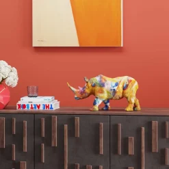 KARE Møbel Og Interiør>dekorationsfigur Farvet næsehorn, polyresin, farverigt print