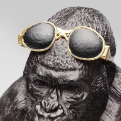 dekorativ figur Monkey Beach, højde 20 cm, sort polyresin^KARE Online