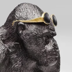 dekorativ figur Monkey Beach, højde 20 cm, sort polyresin^KARE Online