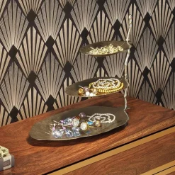 KARE Møbel Og Interiør>Etagere Leaf, aluminium, forniklet, højde 46 cm