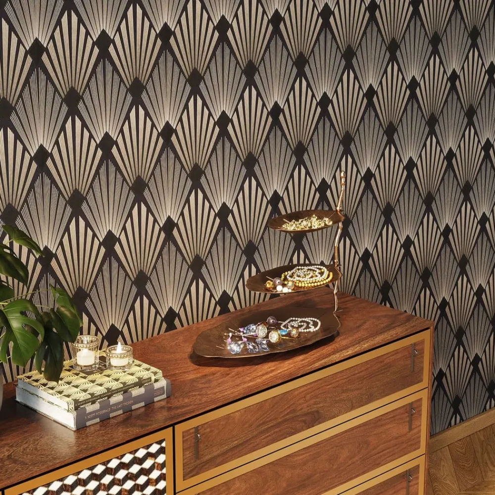 Etagere Leaf, aluminium, messingbelagt, h 46 cm^KARE Online