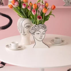 KARE Favola Lady-vase, højde 30 cm, keramik, sort/hvid