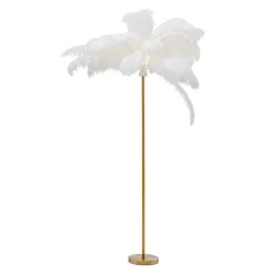 Feather Palm gulvlampe med fjer, hvid^KARE Hot
