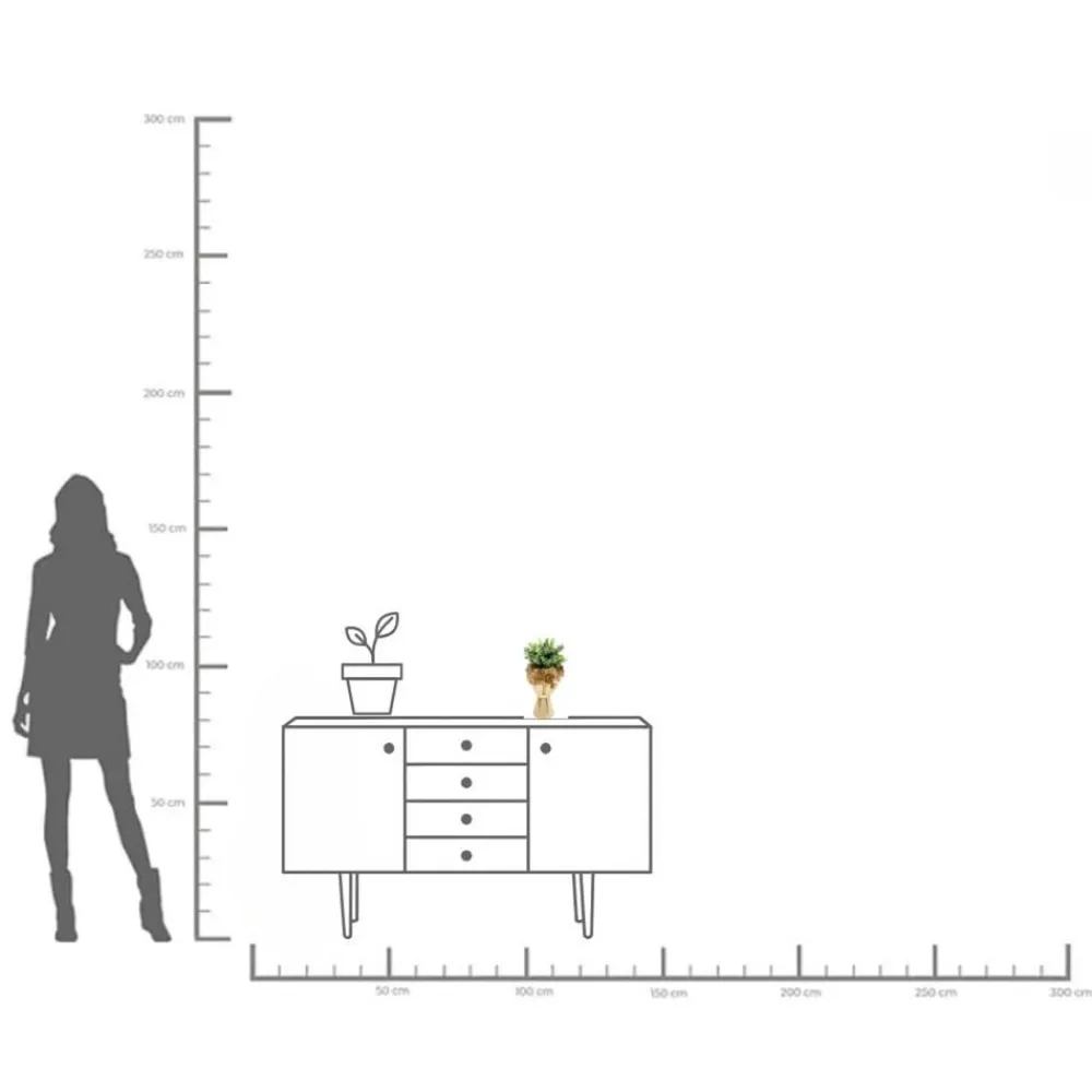 Flowercrown dekorativ vase, højde 30 cm, Ø 20 cm, guldfarvet^KARE Best