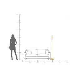 gulvlampe Allegra, guld/blå/rosa, 165 cm høj, E14^KARE Sale