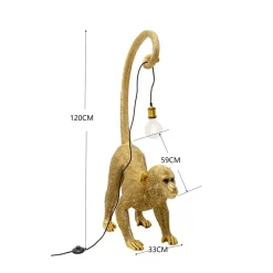 gulvlampe Monkey Dance, guldfarvet, 120 cm, E27^KARE Hot