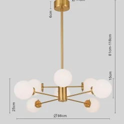 KARE Heavenly hængelampe i guld, 8 lyskilder