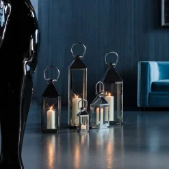 Lygte Giardino sølv, 4-sæt, stål, glas^KARE Best