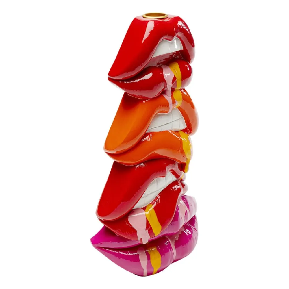 KARE Møbel Og Interiør>Lysestage Lips, højde 30 cm, polyresin, rød