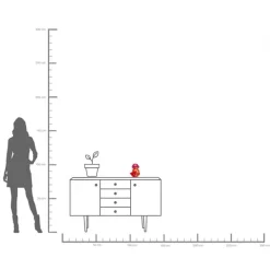 KARE Møbel Og Interiør>Lysestage Lips, højde 20 cm, polyresin, rød