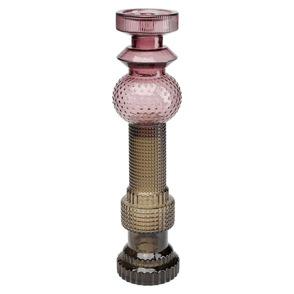 KARE Lysestage Marvelous Duo, højde 49 cm, glas lilla/grå