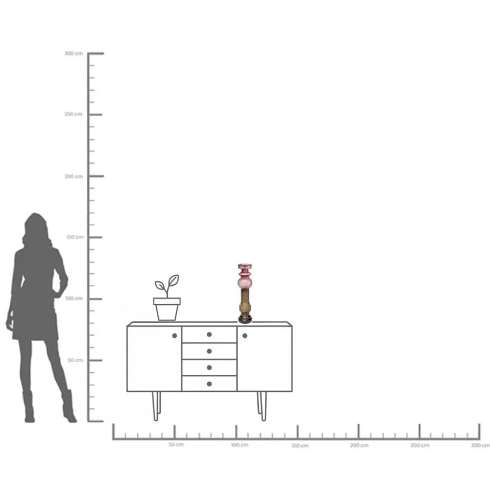 KARE Lysestage Marvelous Duo, højde 49 cm, glas lilla/grå