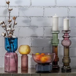 KARE Lysestage Marvelous Duo, højde 49 cm, glas lilla/grå